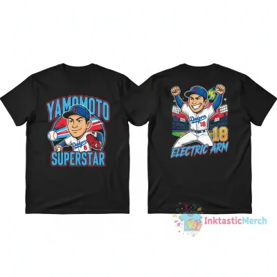 Yoshinobu Yamamoto Superstar Cartoon Graphic Tee, Two-Sided Print T-Shirt