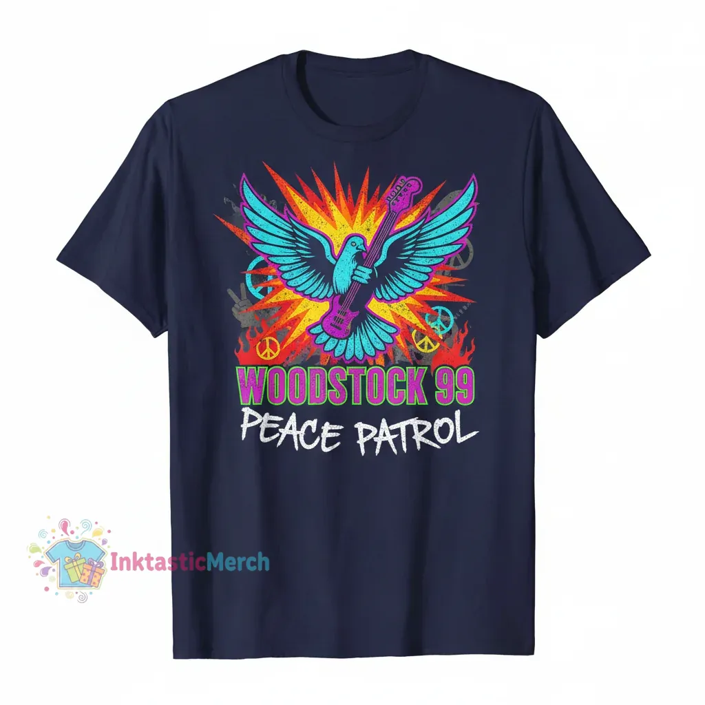 1999 Woodstock Peace Patrol Men's Jersey Tee - Lilac (XL) 1 1999 Woodstock Peace Patrol Men's Jersey Tee - Lilac (XL)