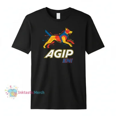 Agip Eni Oil Gas Company Men's Heavyweight Black T-Shirt - Size S