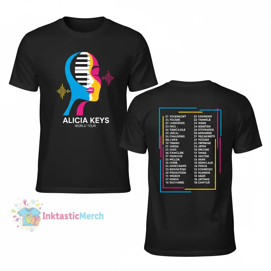 Alicia Keys World Tour Concert T-Shirt 1 Alicia Keys World Tour Concert T-Shirt
