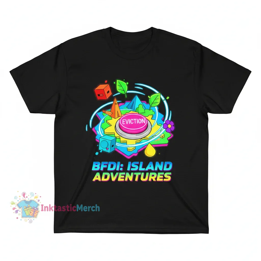 Battle For Dream Island BFDI Men's Heavyweight Tee - Black, Size S 1 Battle For Dream Island BFDI Men's Heavyweight Tee - Black, Size S