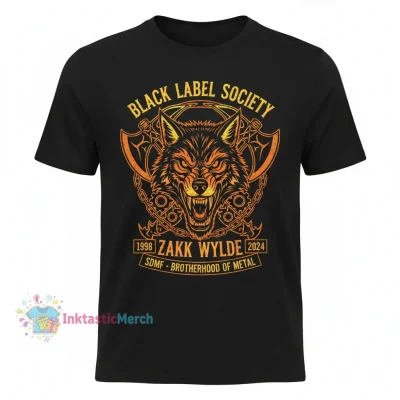 Black Label Society Zakk Wylde Orange Print Heavyweight Tee - Men's Black (Size S)