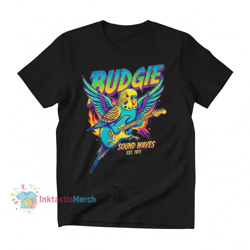 Budgie Band Logo T-Shirt: Classic Black for Men 1 Budgie Band Logo T-Shirt: Classic Black for Men