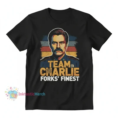 Charlie Swan T-Shirt Twilight, Team Charlie TWILight Men's Blank Classic Black T-shirt Size S