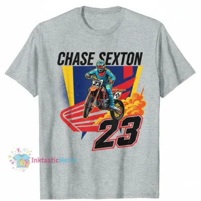 Chase Sexton Motocross Supercross Men's Heavyweight T-Shirt - Sport Grey