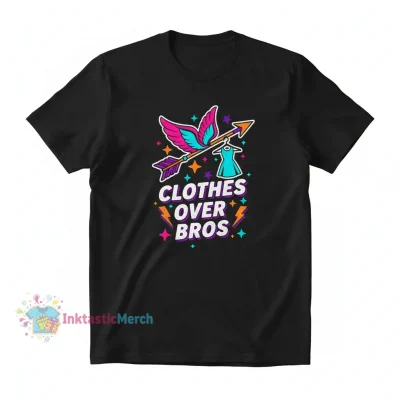 Clothes Over Bros Logo Shirt: One Tree Hill Brooke Davis Inspired Men's Heavyweight Tee - Small, Black