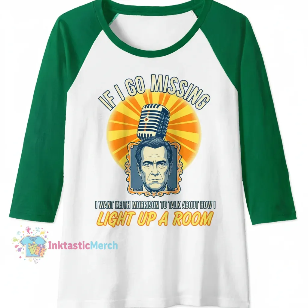 Keith Morrison Dateline Baseball Tee - White/Kelly XL 1 Keith Morrison Dateline Baseball Tee - White/Kelly XL