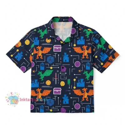 Dragon Adventure DnD Unisex Button-Up Shirt - Size S