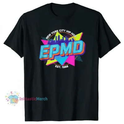 EPMD Logo Old School Classic Hip Hop T-Shirt - Black, Men's Heavyweight