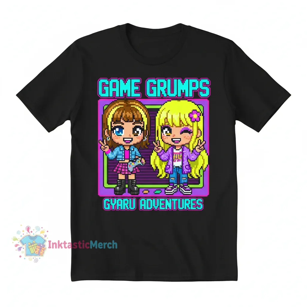 Game Grumps Game Gyaru T-Shirt - Youth XL Black 1 Game Grumps Game Gyaru T-Shirt - Youth XL Black