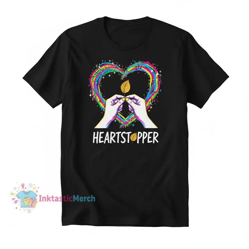 Heartstopper Classic Tee | Black | Men's Small 1 Heartstopper Classic Tee | Black | Men's Small