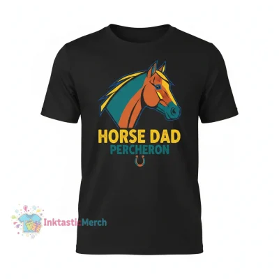 Percheron Horse Dad Tee - Black