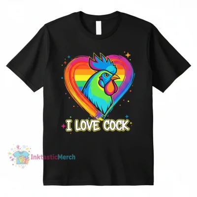 I Love Cock Youth Heavyweight T-Shirt - XL Black