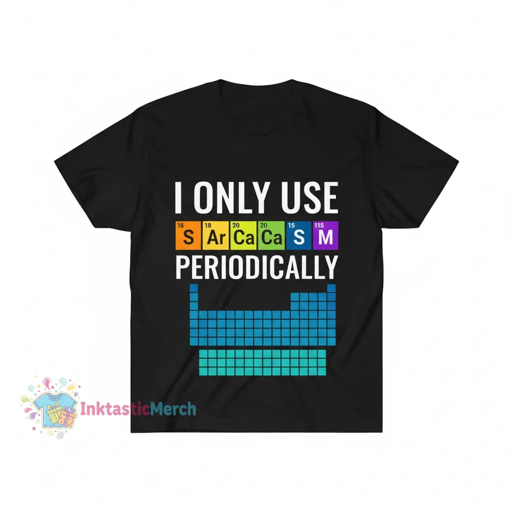 Funny Chemistry Sarcasm Periodically Men's Heavyweight T-Shirt - Black, Size S 1 Funny Chemistry Sarcasm Periodically Men's Heavyweight T-Shirt - Black, Size S