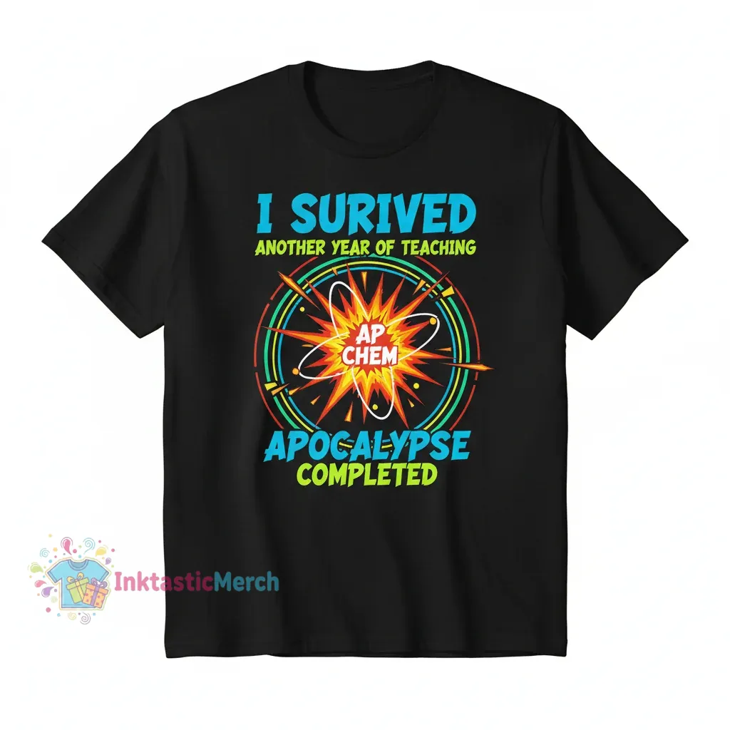 I Survived Another Year Of Teaching AP Chemistry Men's Heavyweight T-Shirt - Black, Size S 1 I Survived Another Year Of Teaching AP Chemistry Men's Heavyweight T-Shirt - Black, Size S