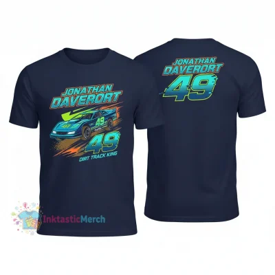 Jonathan Davenport Late Model Dirt Track Racing T-Shirt - Men's XL Mustard Blue