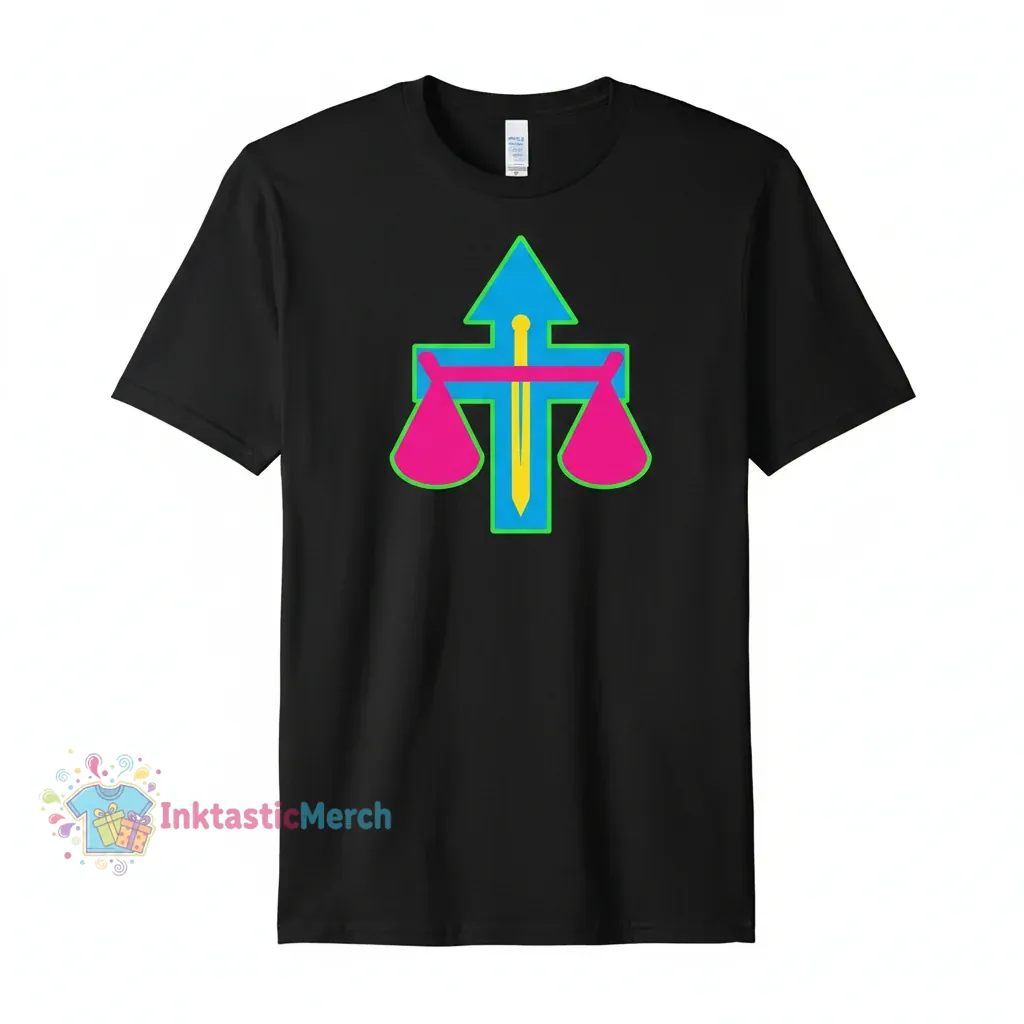 Justice Cross Men's Heavyweight T-Shirt - Black, Size S 1 Justice Cross Men's Heavyweight T-Shirt - Black, Size S