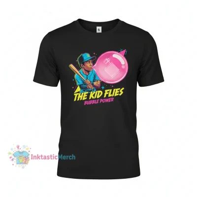 Ken Griffey Jr Bubble Gum Bubble Men's Heavyweight T-Shirt - Black (Size S)
