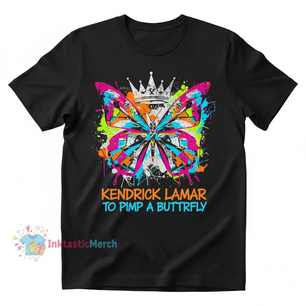 Kendrick Lamar 'To Pimp A Butterfly' Album Heavyweight T-Shirt - Black, Size S 1 Kendrick Lamar 'To Pimp A Butterfly' Album Heavyweight T-Shirt - Black, Size S