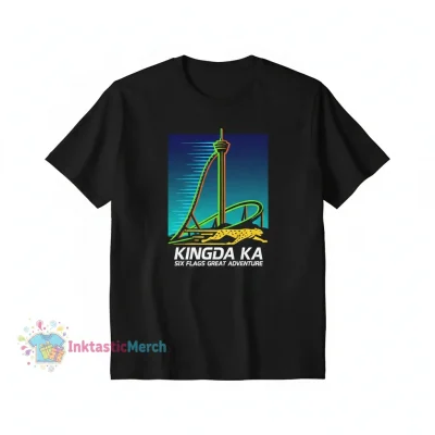 Kingda Ka Six Flags Thrill Ride T-Shirt Design - House Flag Black
