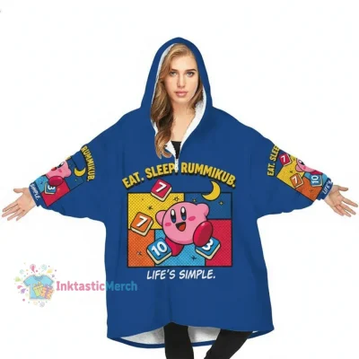 Life's Simple Eat Sleep Rummikub Black T-Shirt - Royal Blue - Kids' One Size