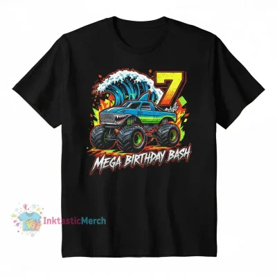 Megalodon Monster Jam Monster Truck Birthday Shirt Men's Classic T-Shirt Black