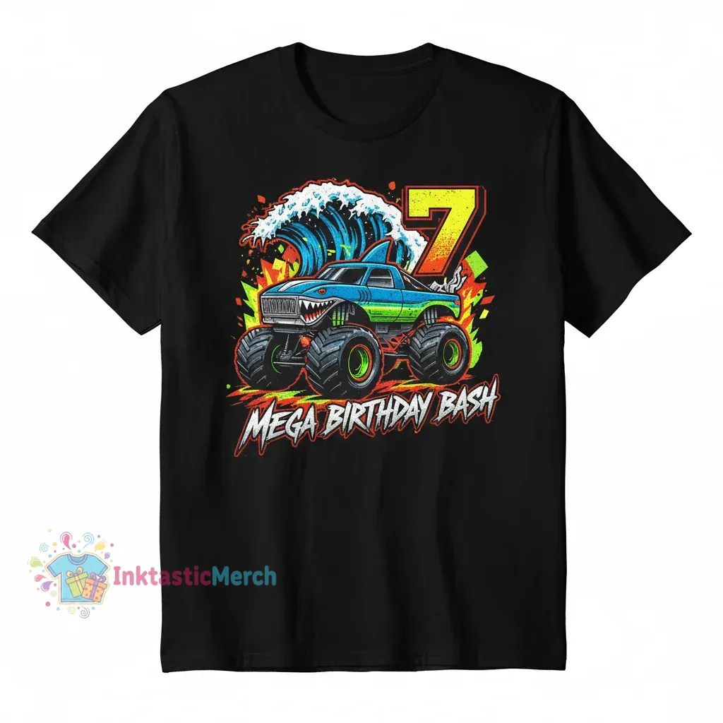 Megalodon Monster Jam Monster Truck Birthday Shirt Men's Classic T-Shirt Black 1 Megalodon Monster Jam Monster Truck Birthday Shirt Men's Classic T-Shirt Black