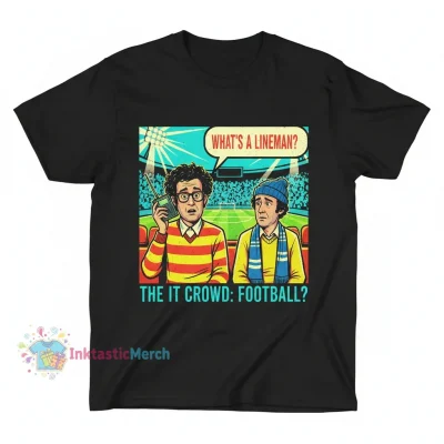 IT Crowd Moss & Roy Football Tee - Black