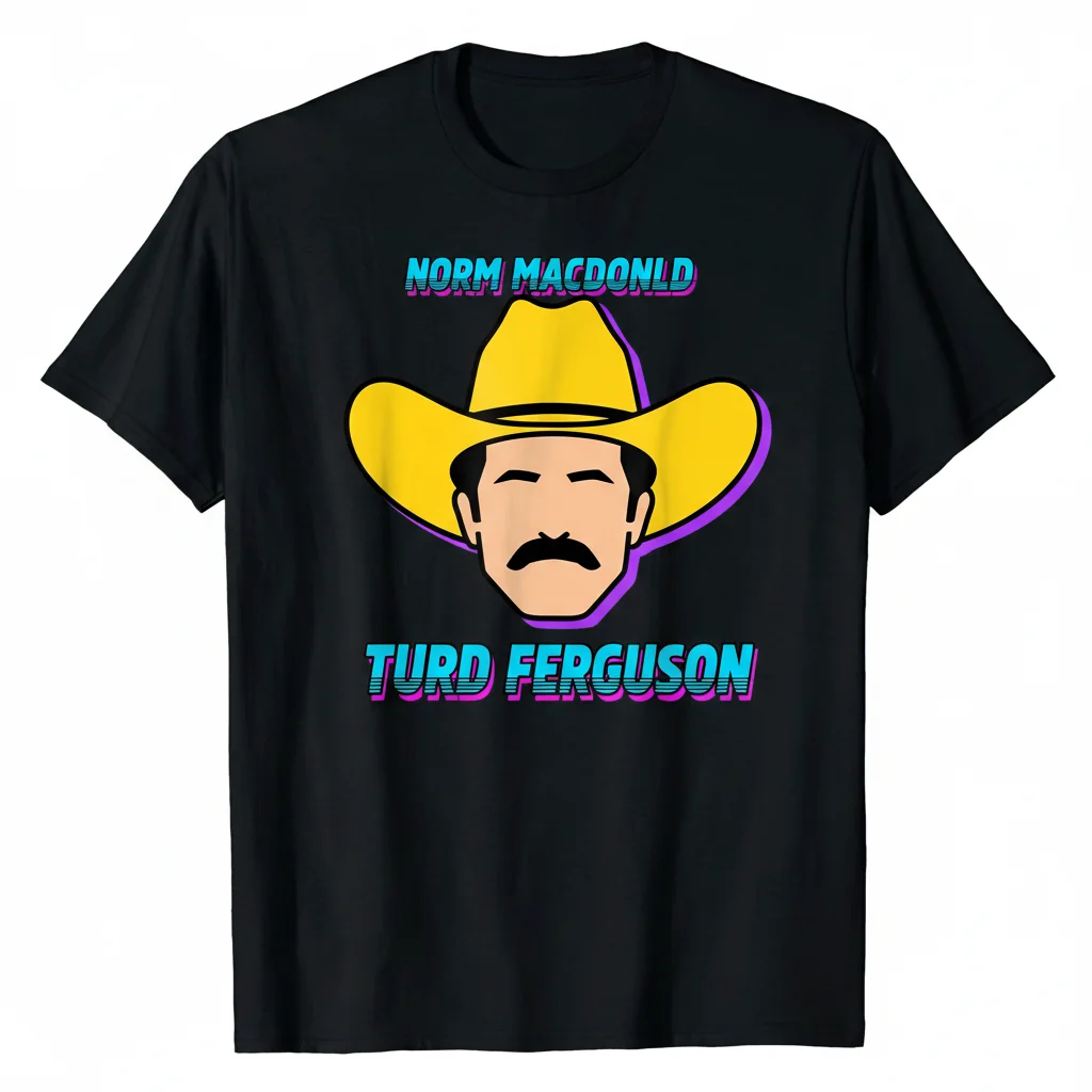Norm Macdonald Turd Ferguson T-Shirt - Men's Heavyweight Cotton Black - Size S 1 Norm Macdonald Turd Ferguson T-Shirt - Men's Heavyweight Cotton Black - Size S