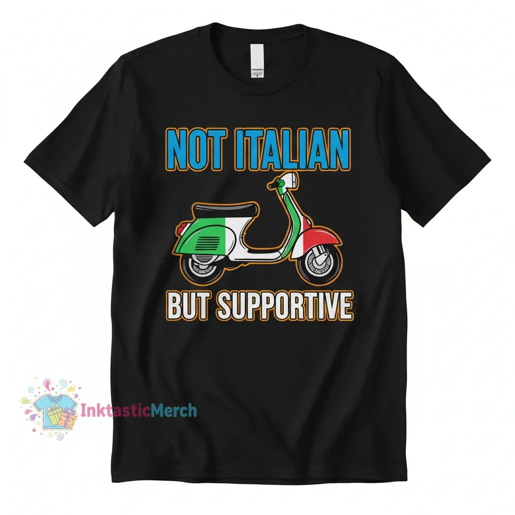 Not Italian But Supportive Men's Heavyweight T-Shirt - Black 1 Not Italian But Supportive Men's Heavyweight T-Shirt - Black