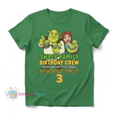Personalized Shrek Family Birthday Men's Heavyweight T-Shirt - Black, Size S