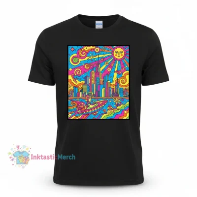 Peter Max Artwork Series Heavyweight T-Shirt - Men's Black, Size S