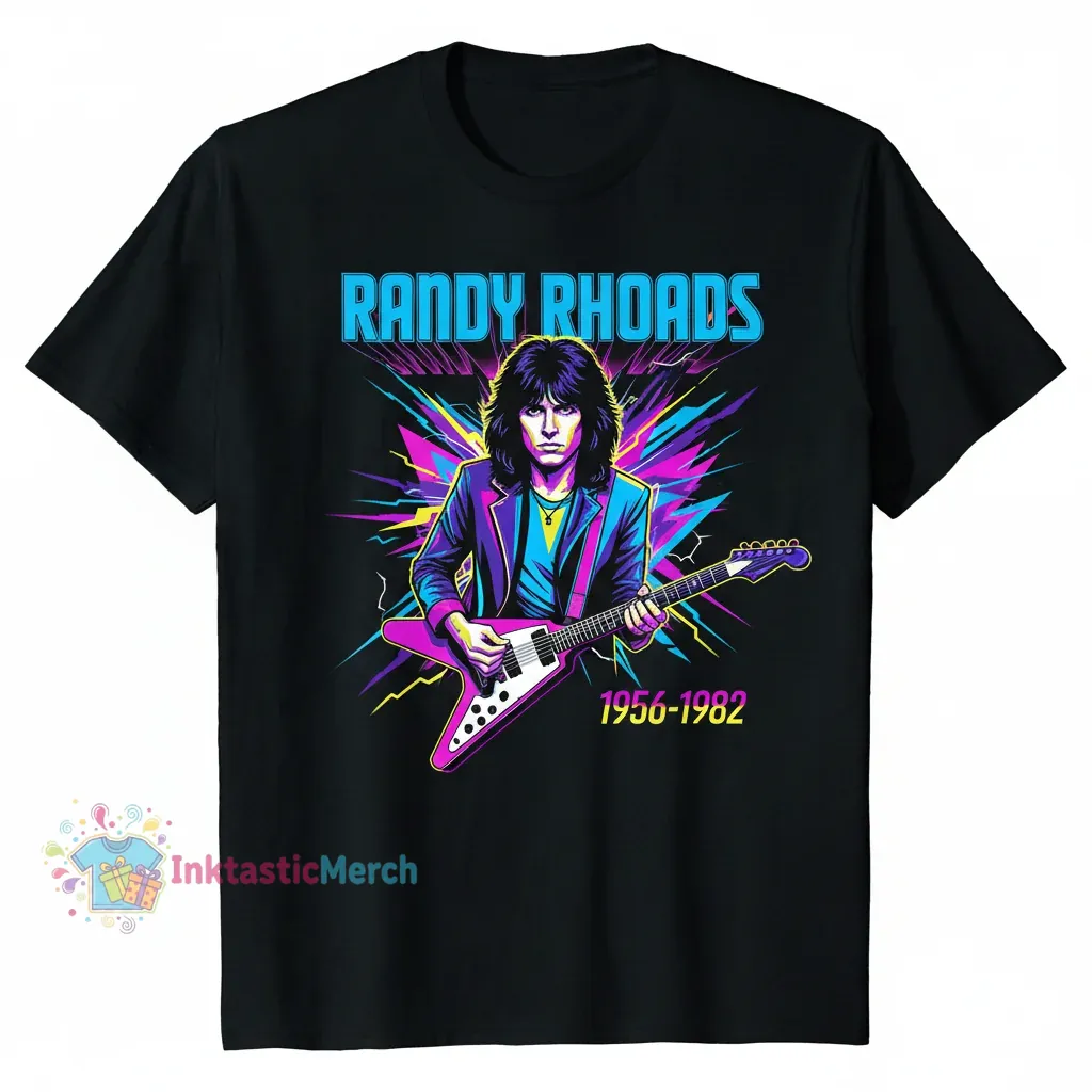 Randy Rhoads Heavyweight T-Shirt - Black (Size S) 1 Randy Rhoads Heavyweight T-Shirt - Black (Size S)