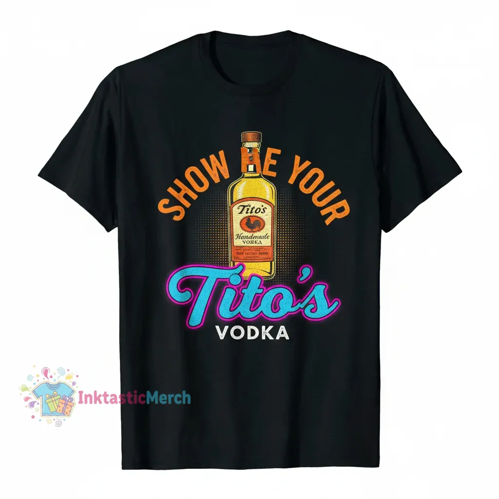 Show Me Your Tito's Vodka Men's Heavyweight T-Shirt - Black, Size S 1 Show Me Your Tito's Vodka Men's Heavyweight T-Shirt - Black, Size S
