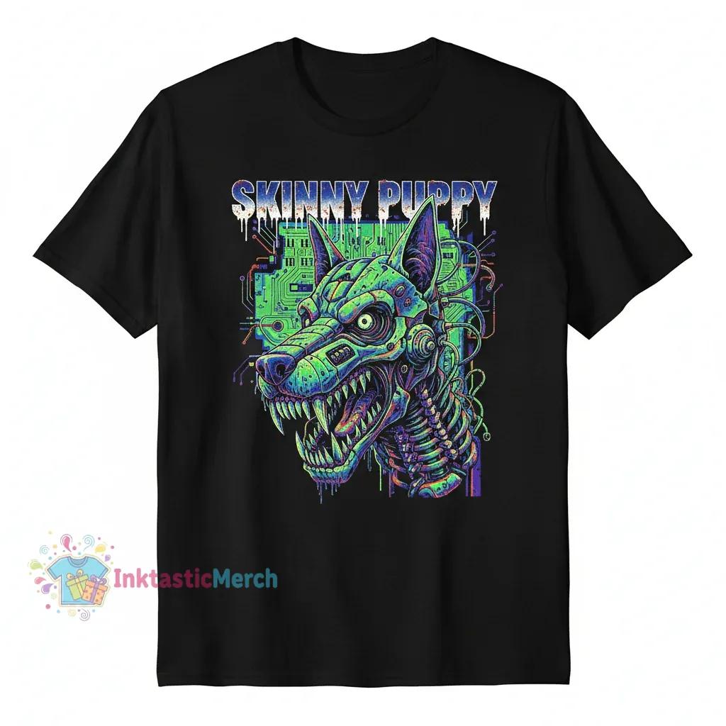 Skinny Puppy Merchandise Men's Heavyweight T-Shirt - Black, Size S 1 Skinny Puppy Merchandise Men's Heavyweight T-Shirt - Black, Size S