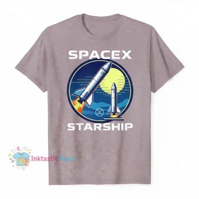 SpaceX Starship Tee | Men's XL Heather Mauve