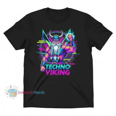 Techno Viking Men's Heavyweight T-Shirt - Black (Size S)