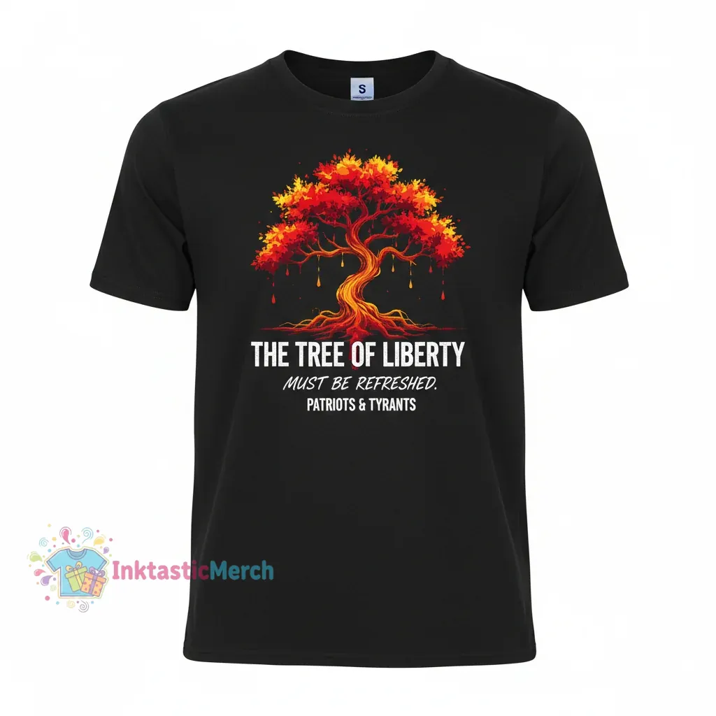 Thomas Jefferson 'Tree of Liberty' Heavyweight T-Shirt - Black (Size S) 1 Thomas Jefferson 'Tree of Liberty' Heavyweight T-Shirt - Black (Size S)