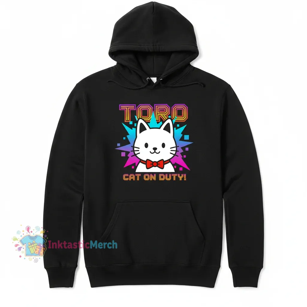 Toro Inoue Famous Videogame Cat Classic Unisex Hoodie - Black, Size S 1 Toro Inoue Famous Videogame Cat Classic Unisex Hoodie - Black, Size S