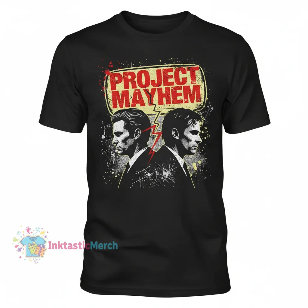 Tyler Durden Fight Club Men's Heavyweight T-Shirt - Black, Size S 1 Tyler Durden Fight Club Men's Heavyweight T-Shirt - Black, Size S