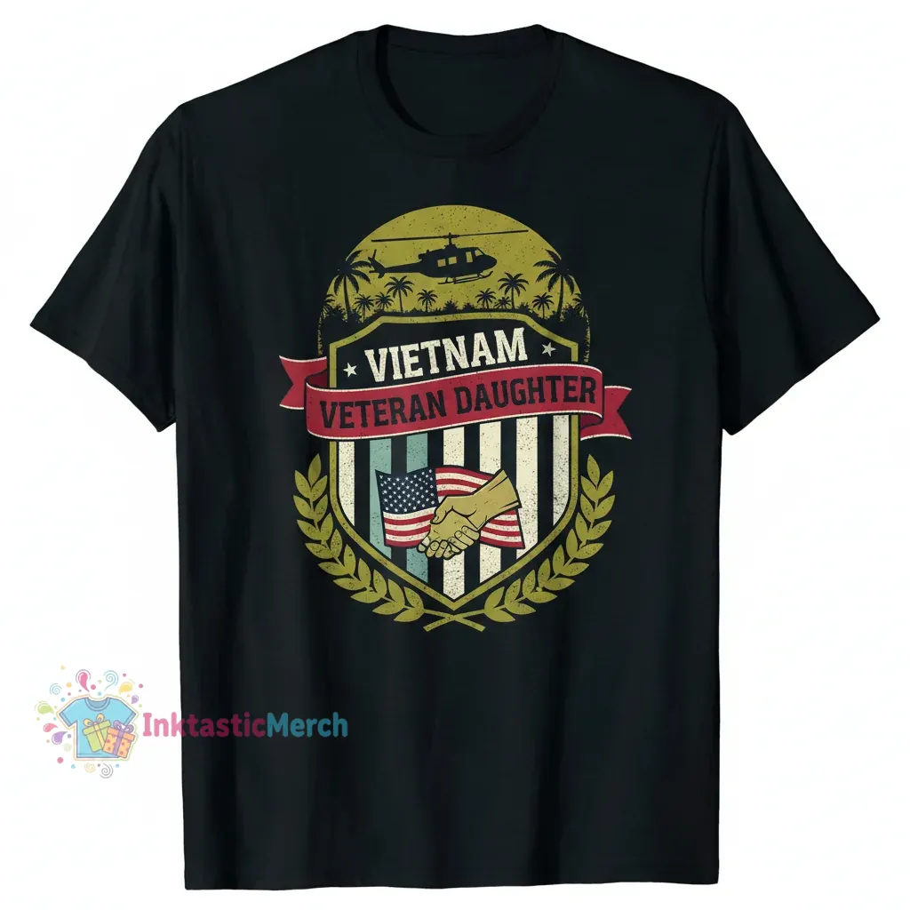 Vietnam Veteran Daughter Shirt for the Daughter of the Vet Men's Heavyweight T-shirt S Black 1 Vietnam Veteran Daughter Shirt for the Daughter of the Vet Men's Heavyweight T-shirt S Black
