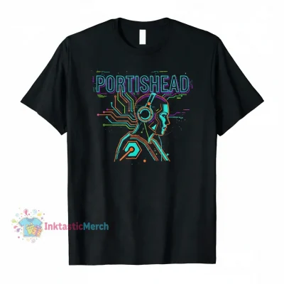 Vintage 90s Portishead Band T-Shirt Men's Heavyweight Black - Size S