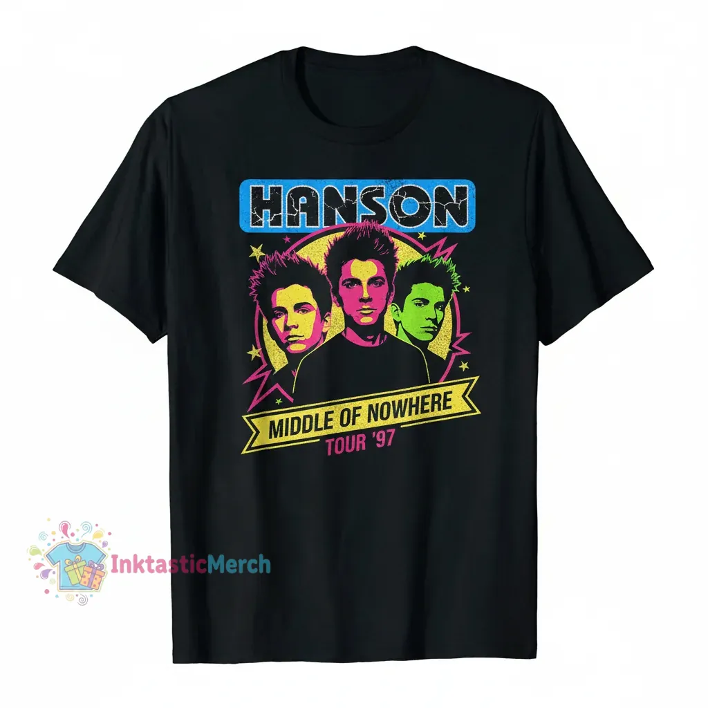 Vintage Hanson Band White T-Shirt - Men's Heavyweight Tee 1 Vintage Hanson Band White T-Shirt - Men's Heavyweight Tee