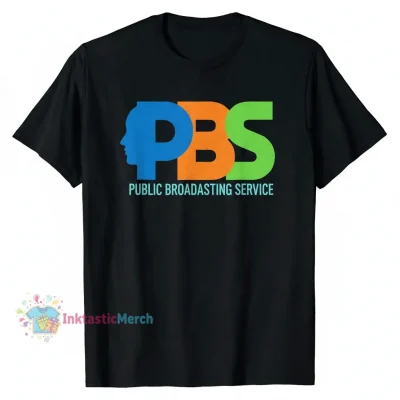Vintage PBS Logo Men's Heavyweight T-Shirt - Black, Size S