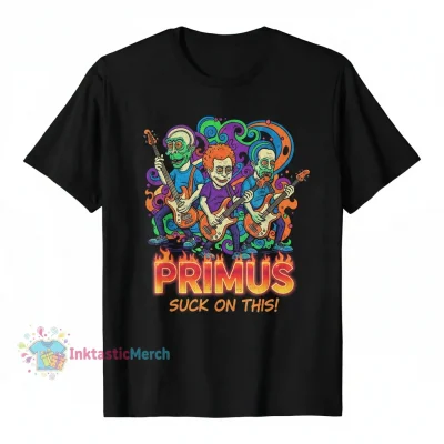 Vintage Primus Band Tribute Men's Heavyweight T-shirt - Black, Size S
