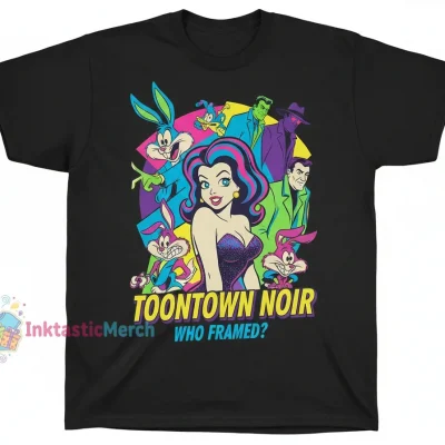 Who Framed Roger Rabbit Vintage T-Shirt - Men's Heavyweight Black (Size S)