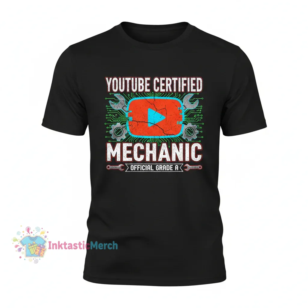 YouTube Certified Mechanic Men's Heavyweight T-Shirt - Black (Size S) 1 YouTube Certified Mechanic Men's Heavyweight T-Shirt - Black (Size S)